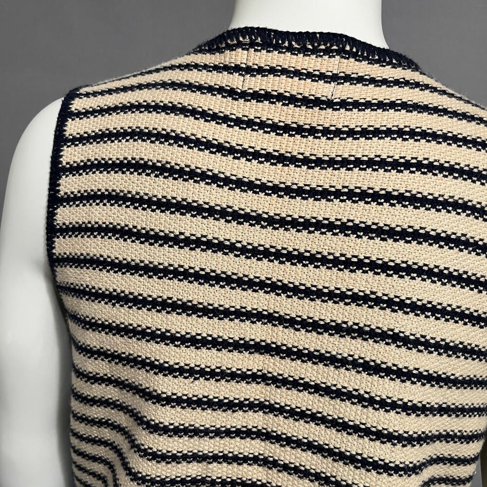 💫Express Tricot Women’s Cotton Ramie Striped Vest Sz-Large - Picture 5 of 7